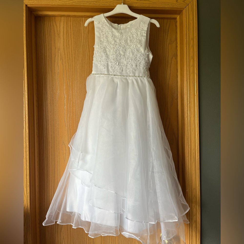 Swea Pea & Lilly white dress size 7 communion or flower girl